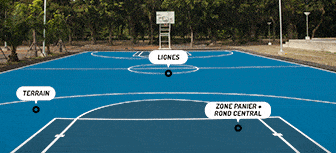 Simulateur peinture basketball terrain
